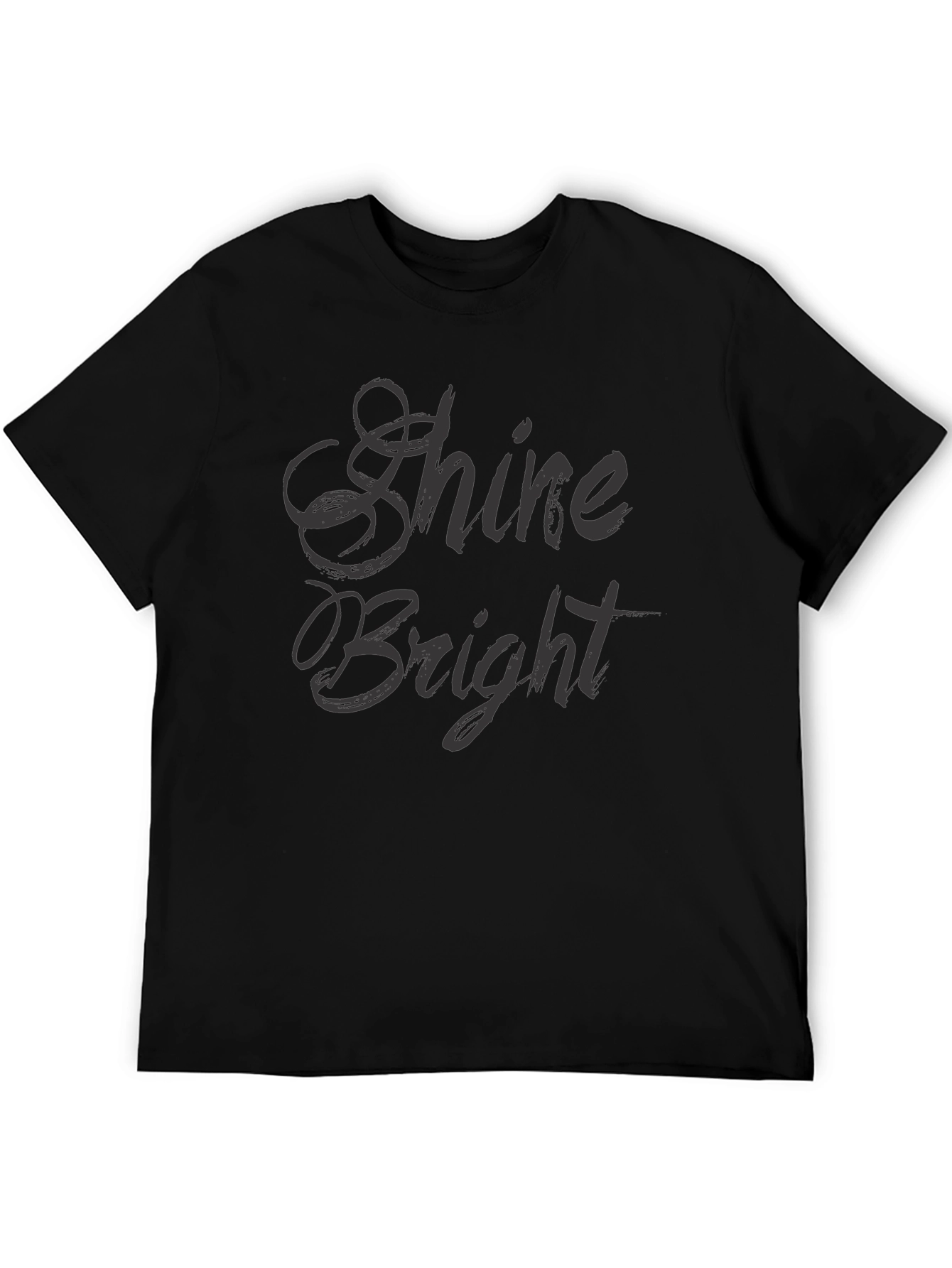 Shine Bright Black Graphic Tee for Men