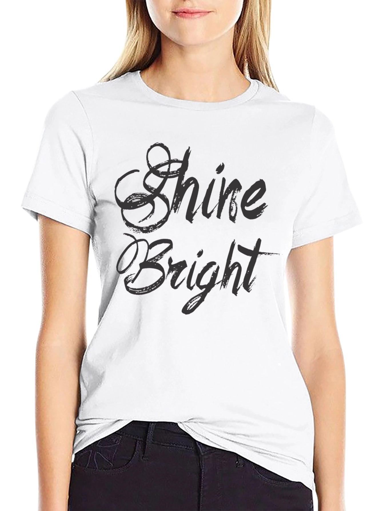 Shine Bright Black Graphic Tee for Men