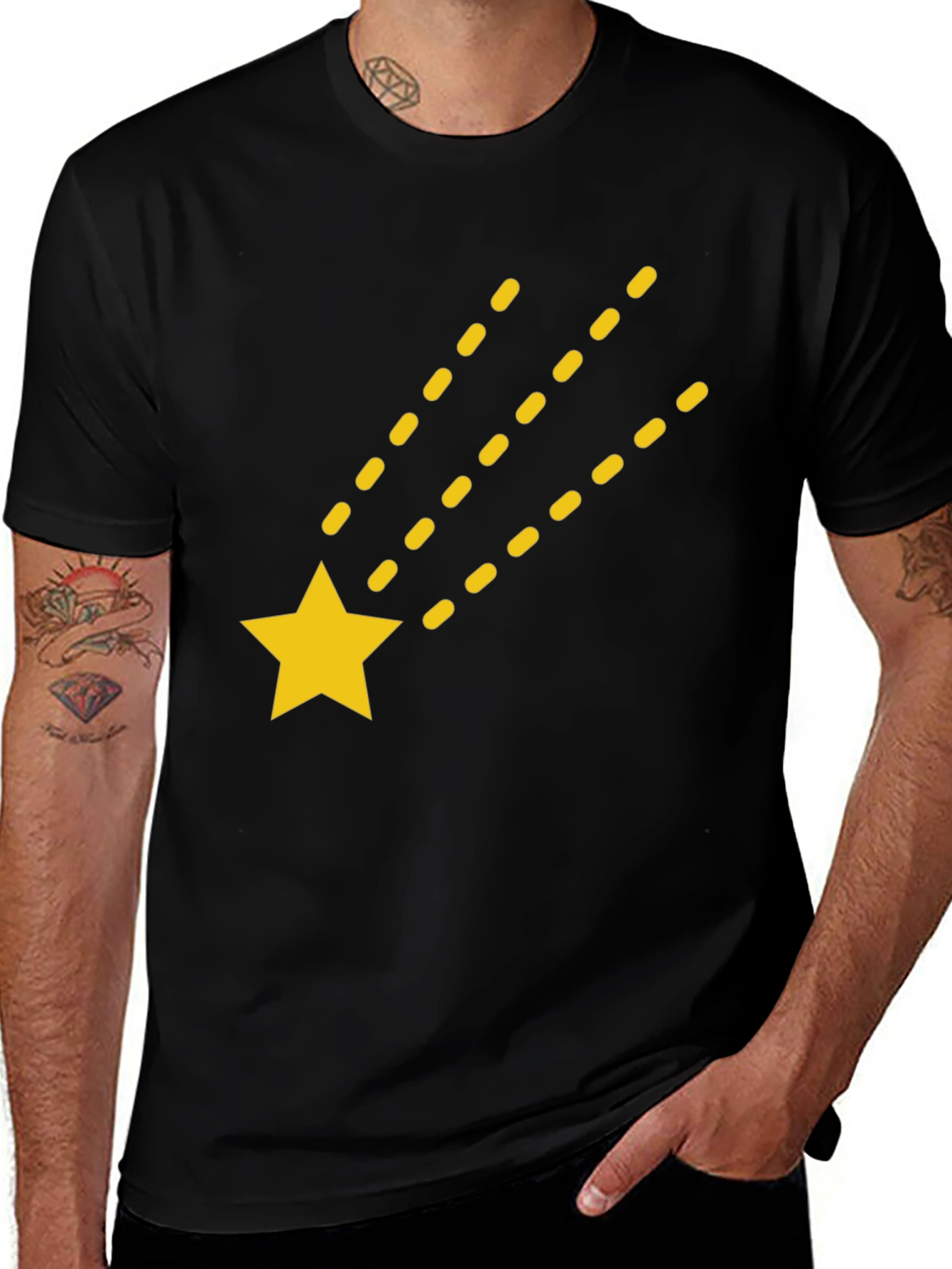 Shooting Star Graphic Black T-Shirt