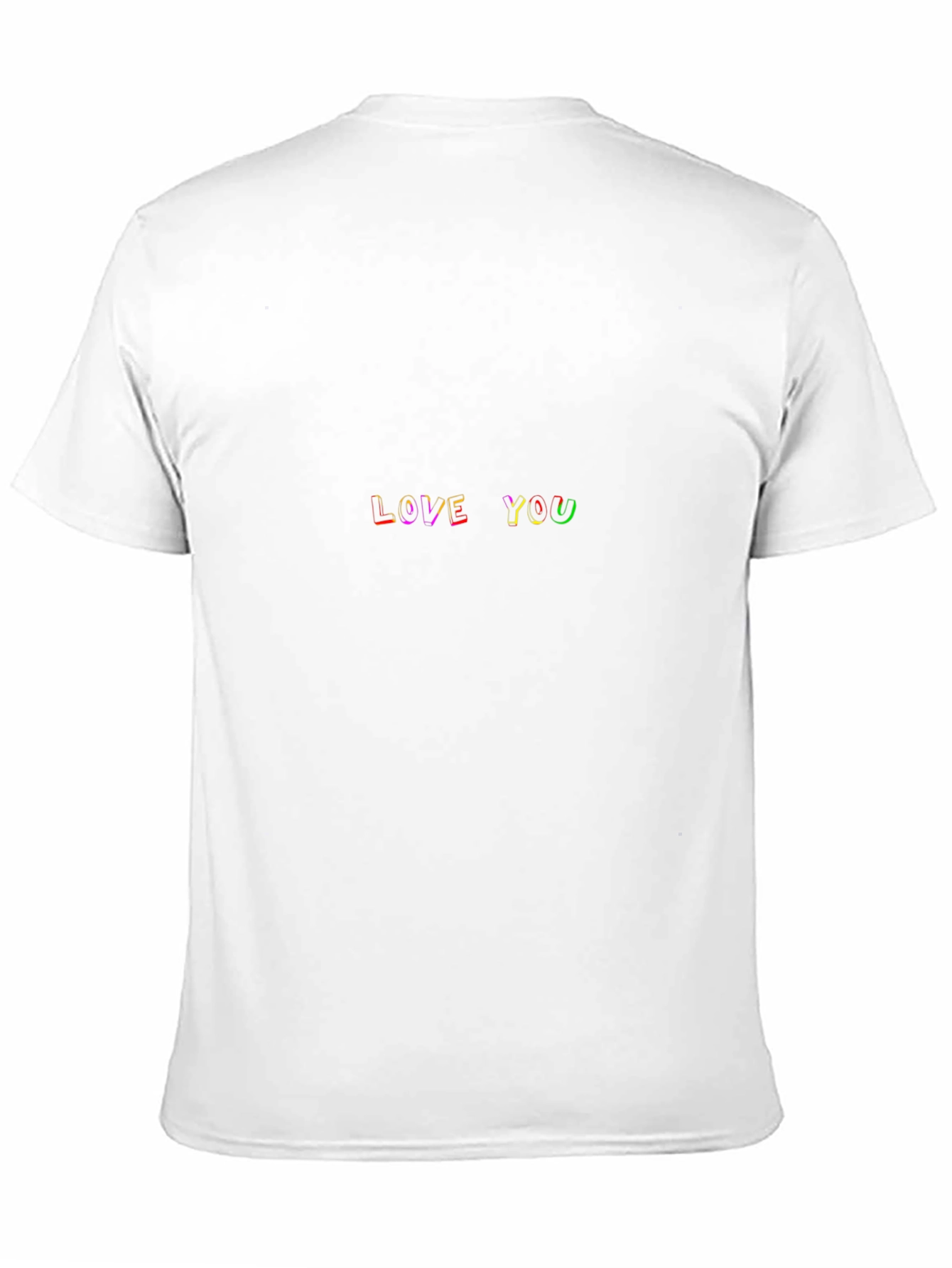 Love You Rainbow Text Black T-Shirt