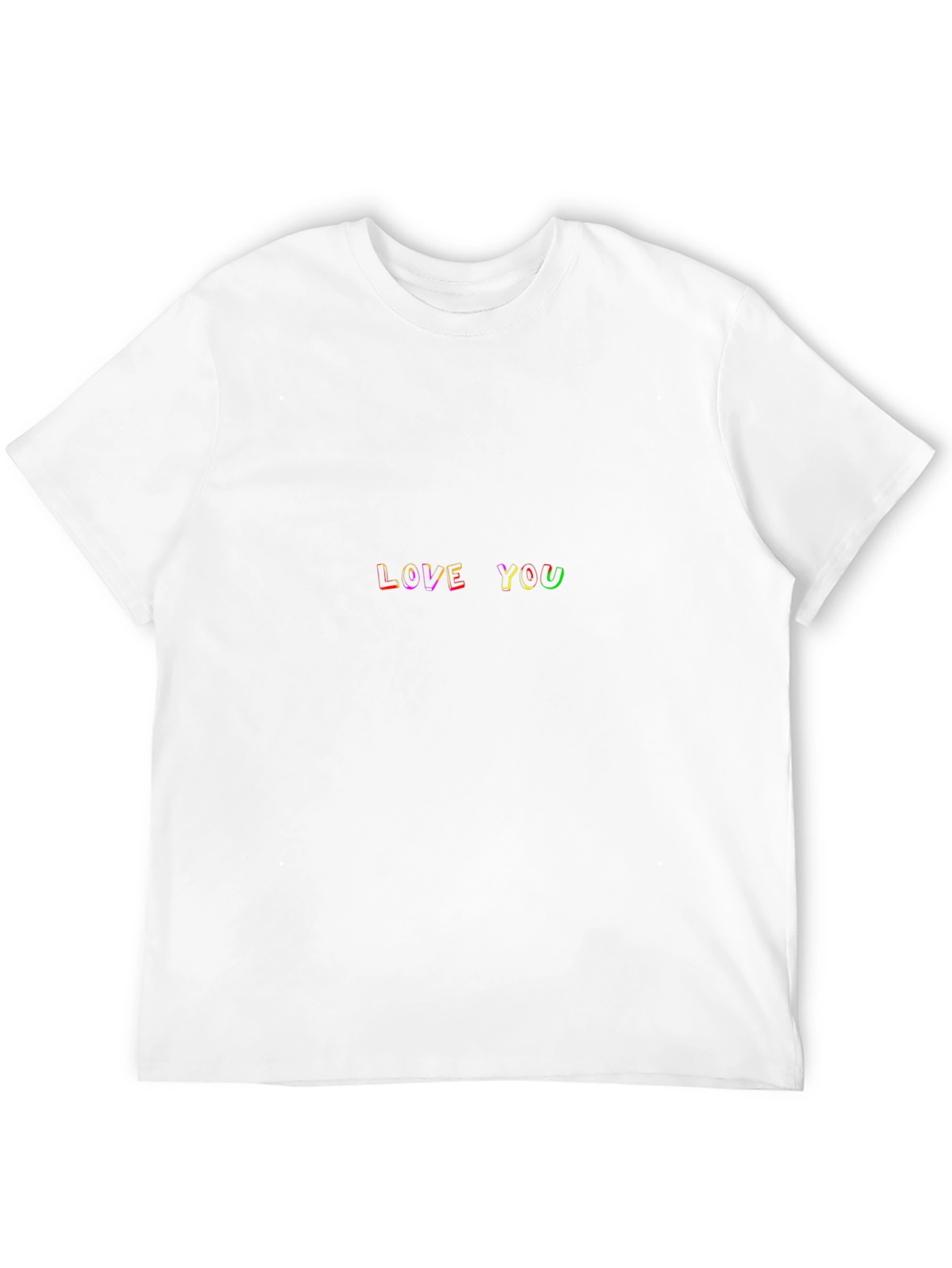 Love You Rainbow Text Black T-Shirt