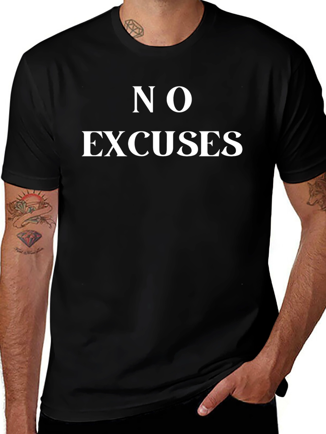 No Excuses Graphic T-Shirt - Black