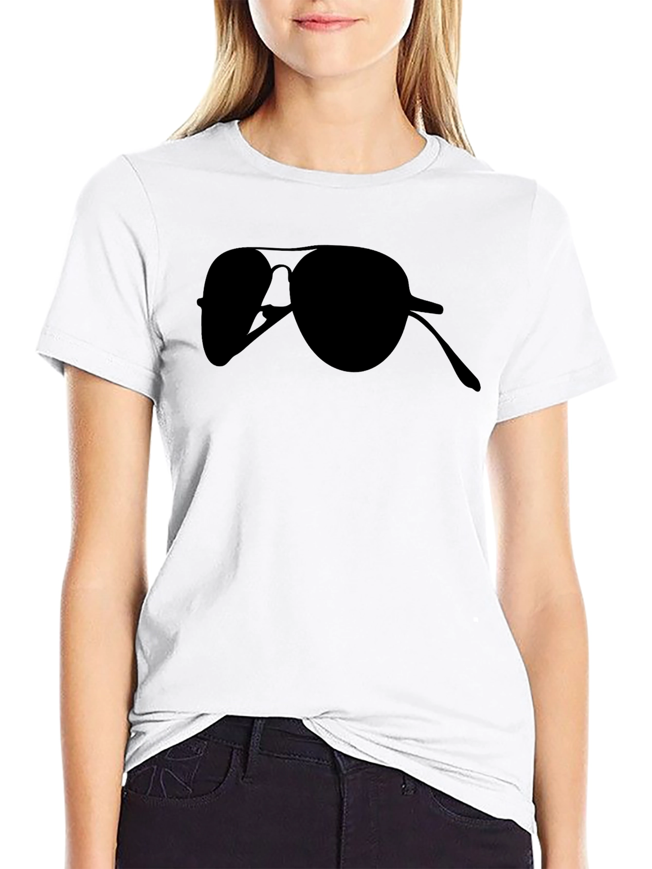 Aviator Sunglasses Graphic Tee - Cool Black Shirt