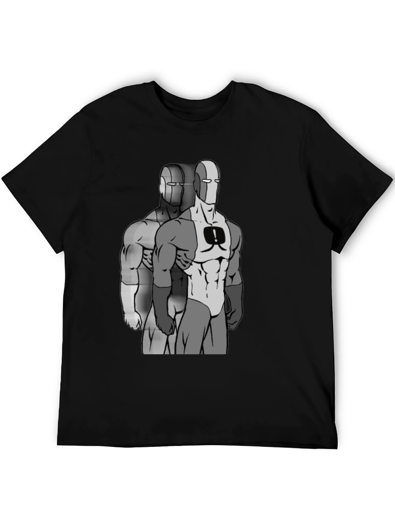 Retro Super Hero Graphic Black T-Shirt