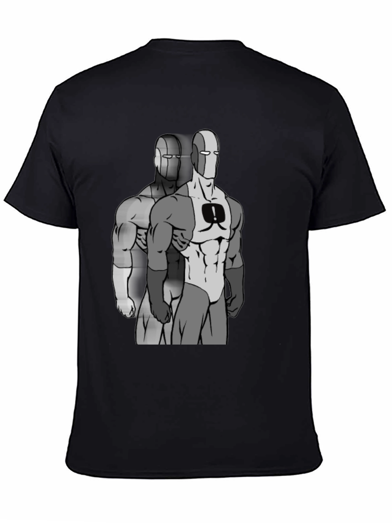 Retro Super Hero Graphic Black T-Shirt