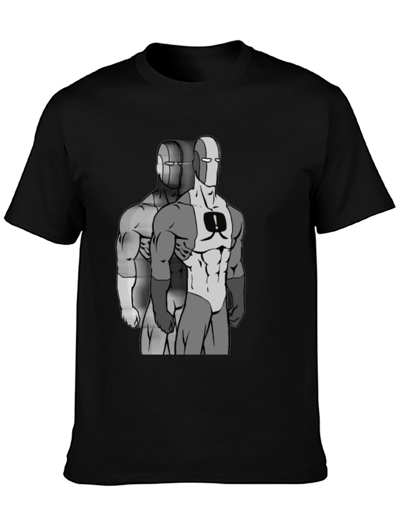 Retro Super Hero Graphic Black T-Shirt