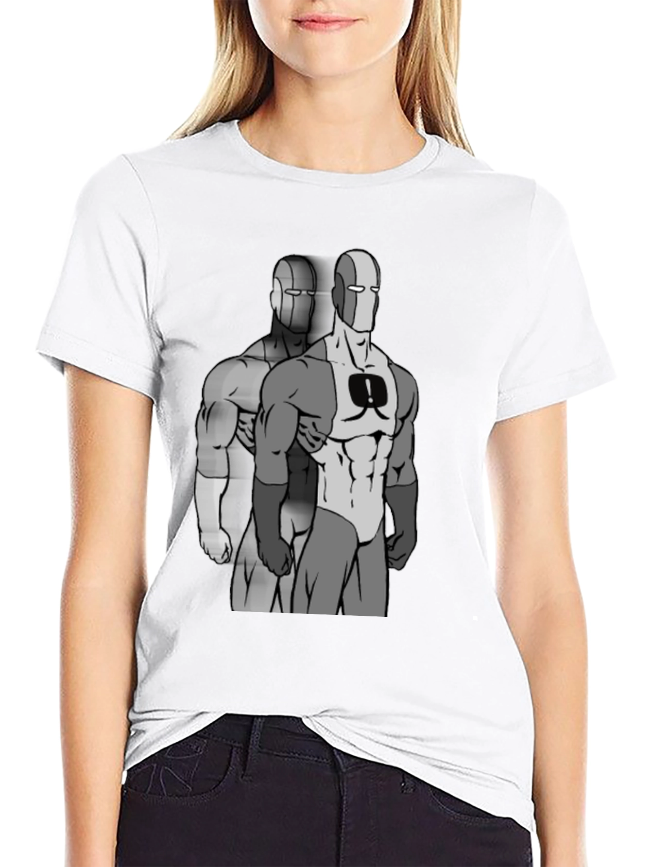 Retro Super Hero Graphic Black T-Shirt