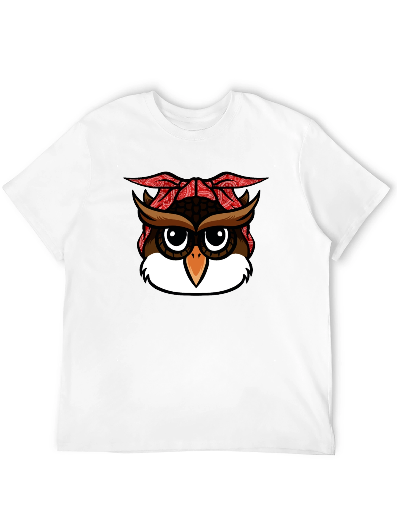 Bandana Owl Graphic Black T-Shirt