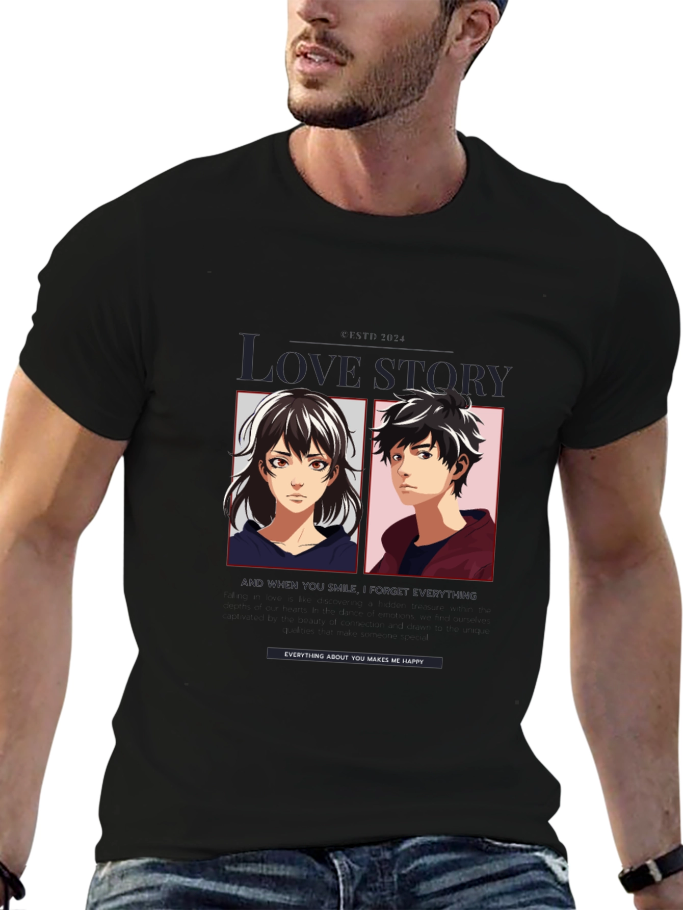 Love Story Anime Graphic T-Shirt
