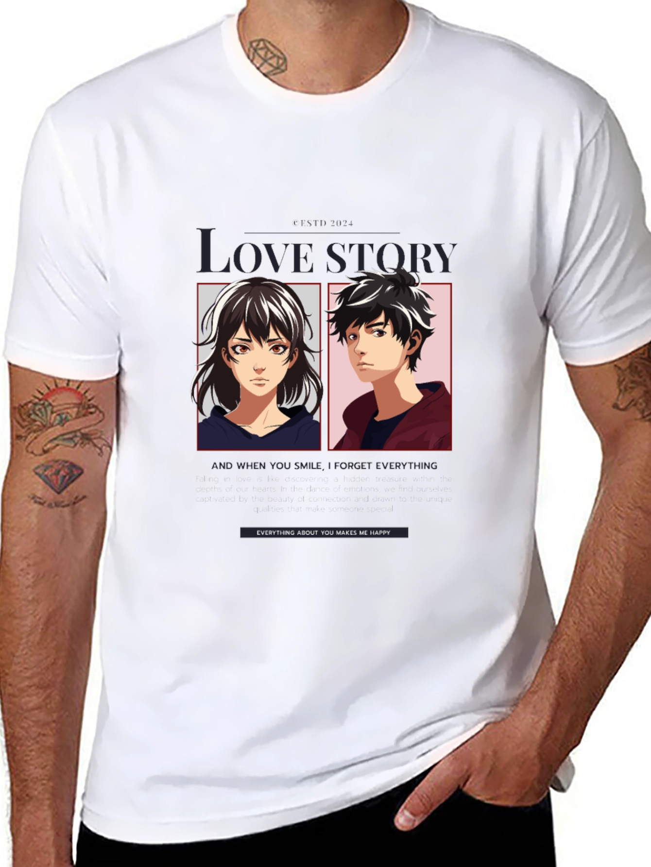 Love Story Anime Graphic T-Shirt