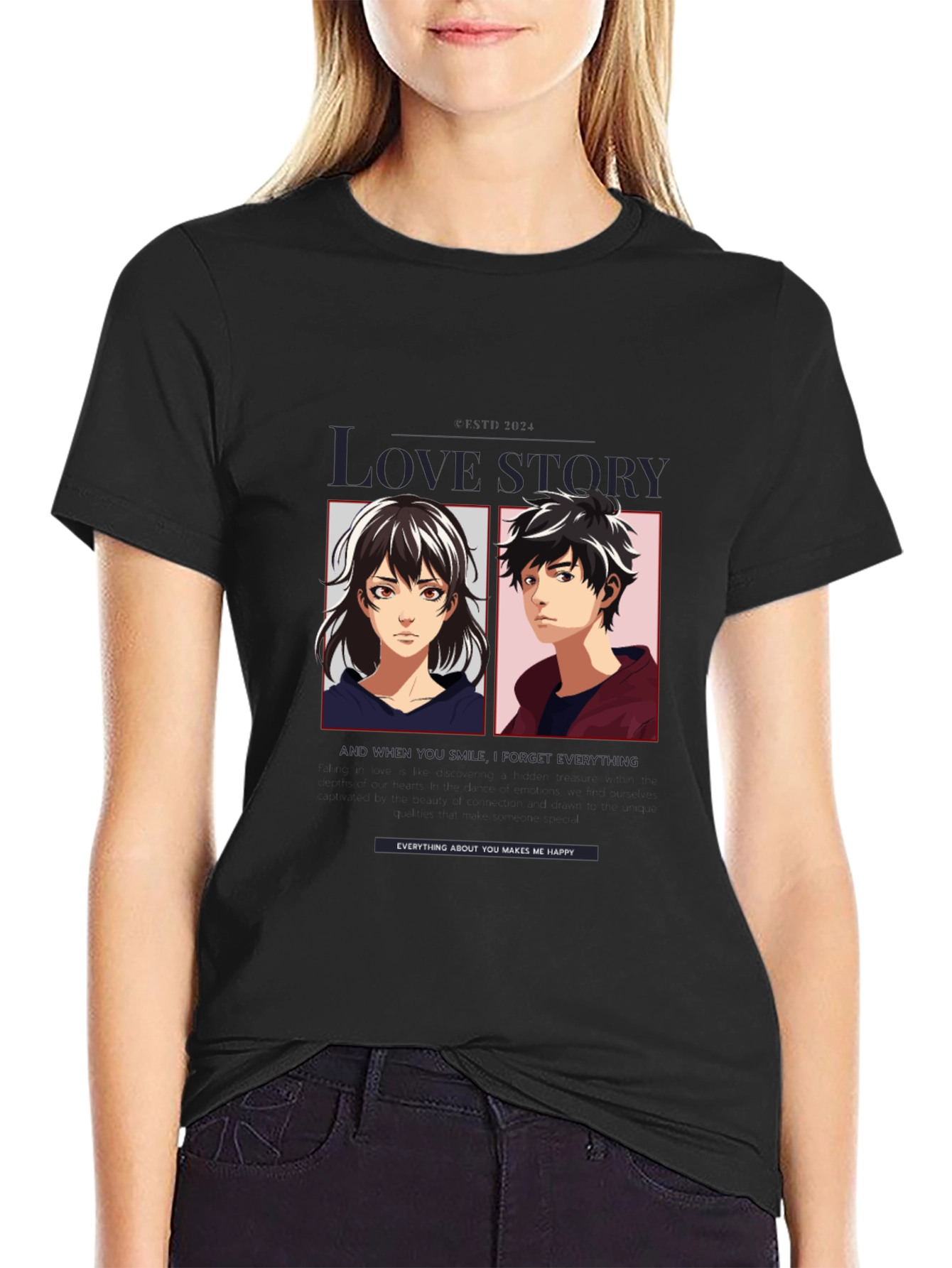 Love Story Anime Graphic T-Shirt