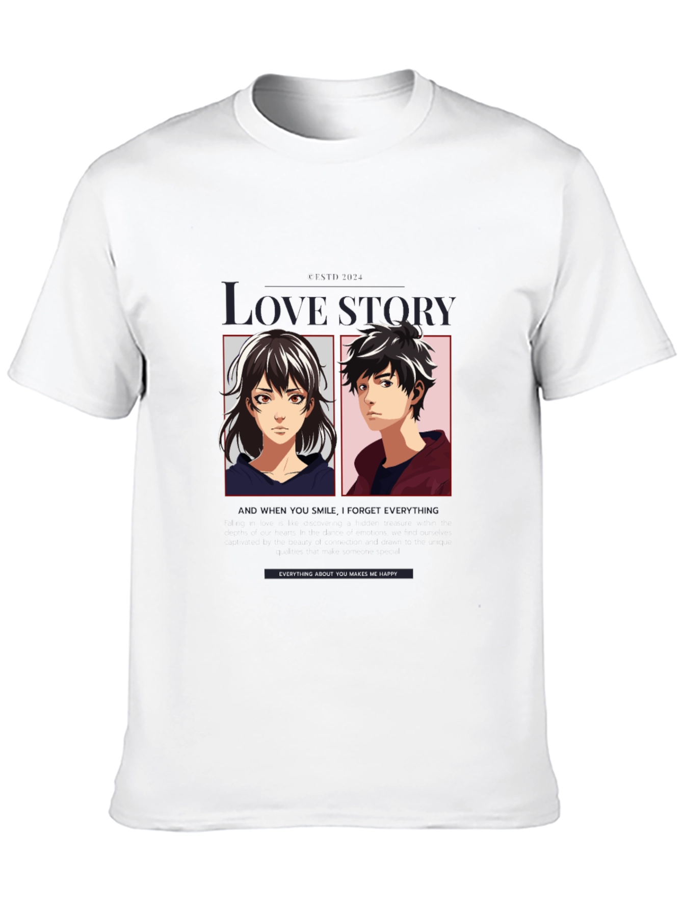 Love Story Anime Graphic T-Shirt
