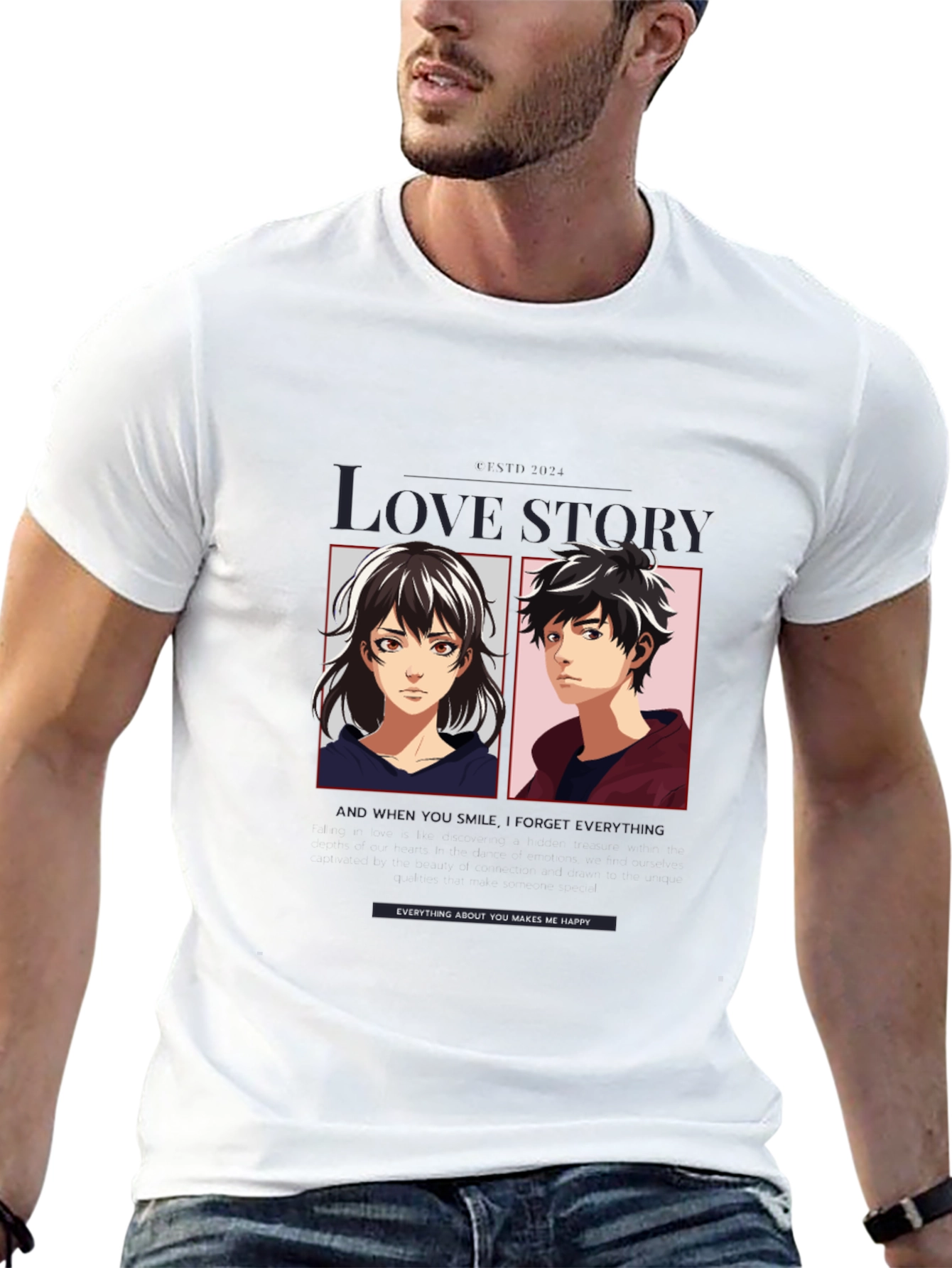 Love Story Anime Graphic T-Shirt