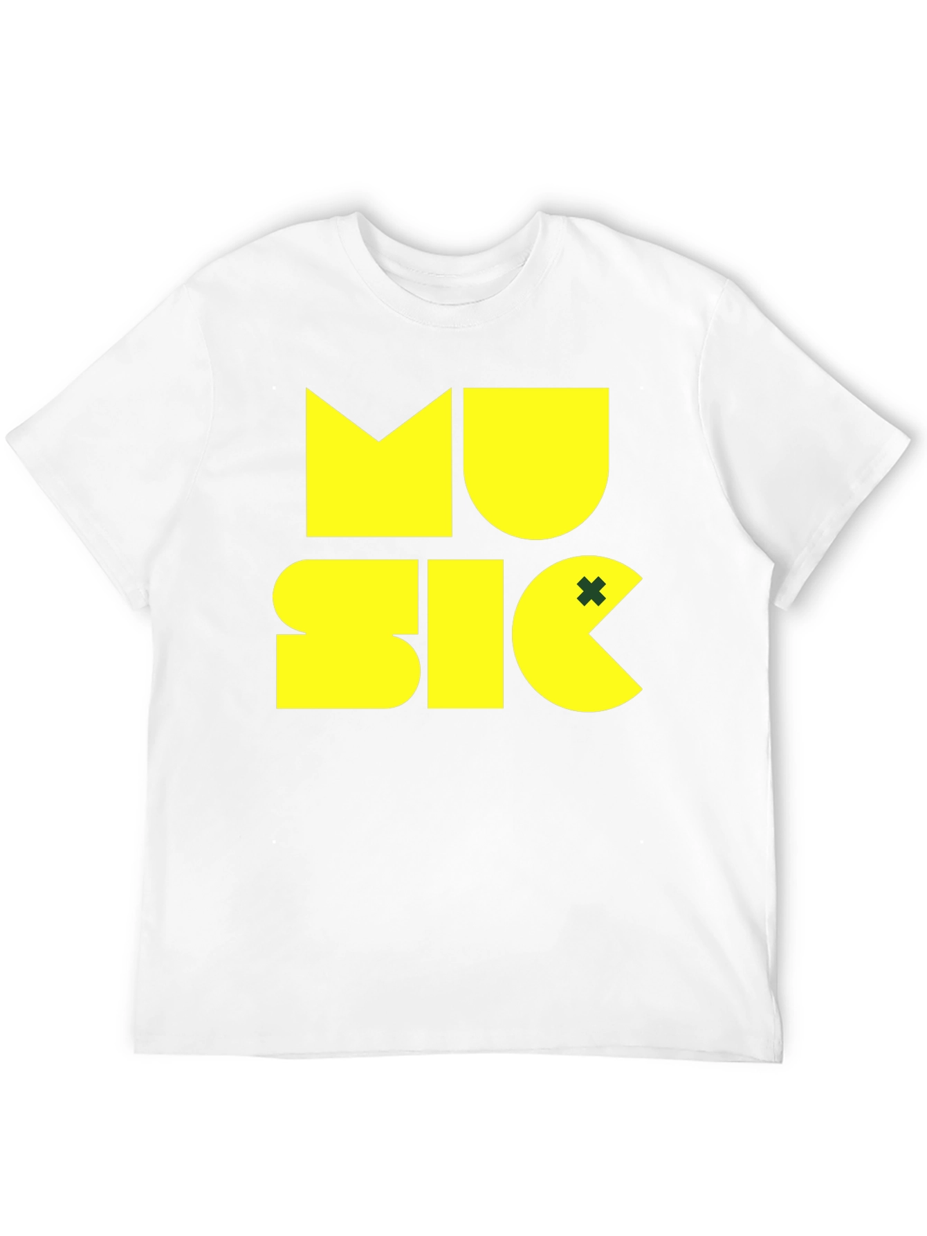 Music Graphic Black Tee - Fun Pacman Style