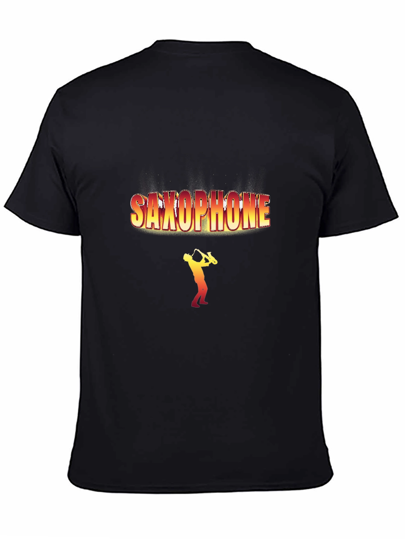 Saxophone Player Graphic T-Shirt - Black