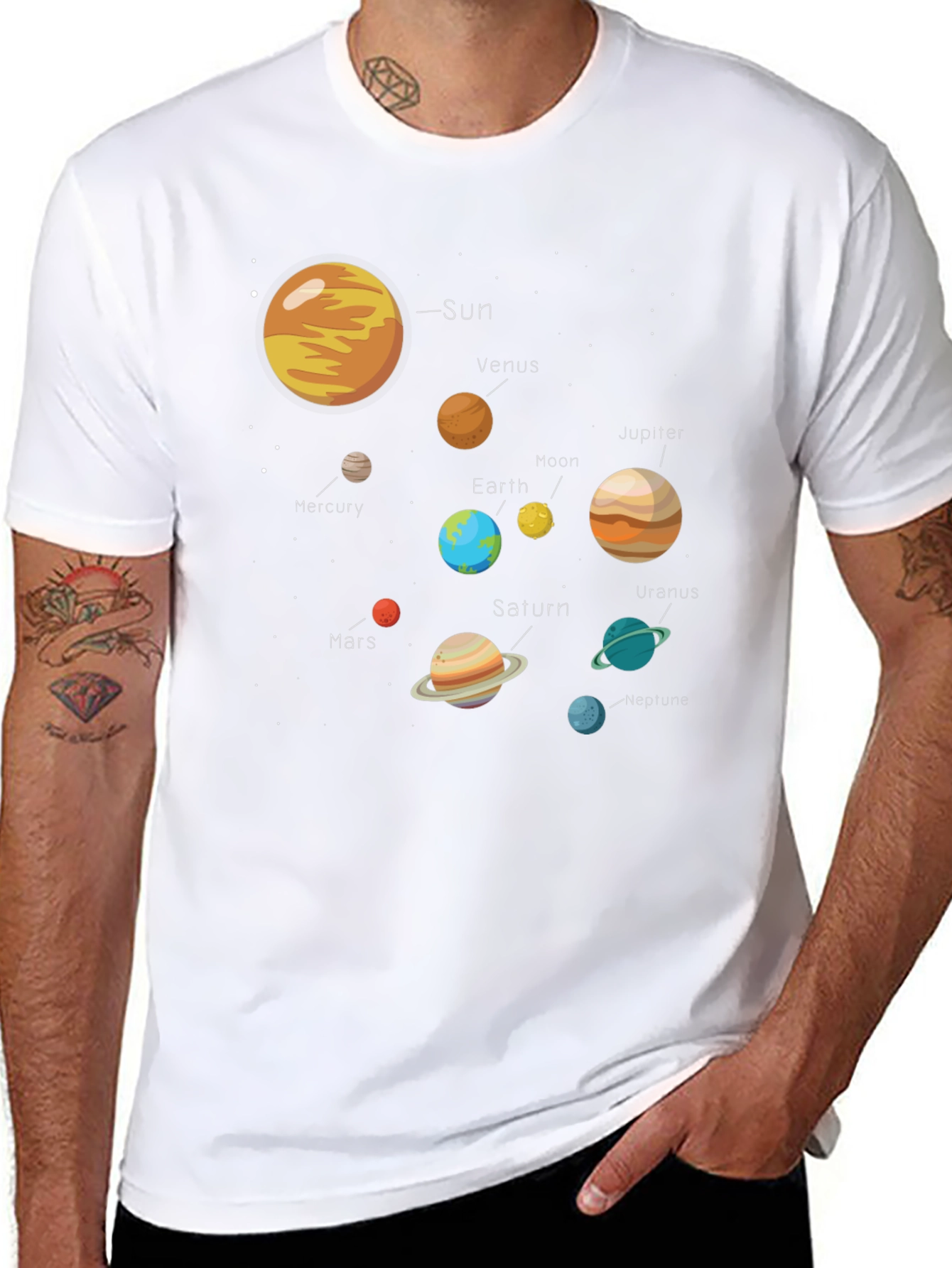 Solar System Graphic Tee - Universe Print