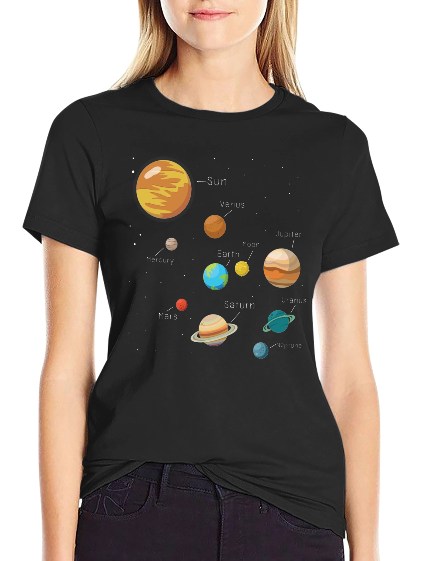 Solar System Graphic Tee - Universe Print