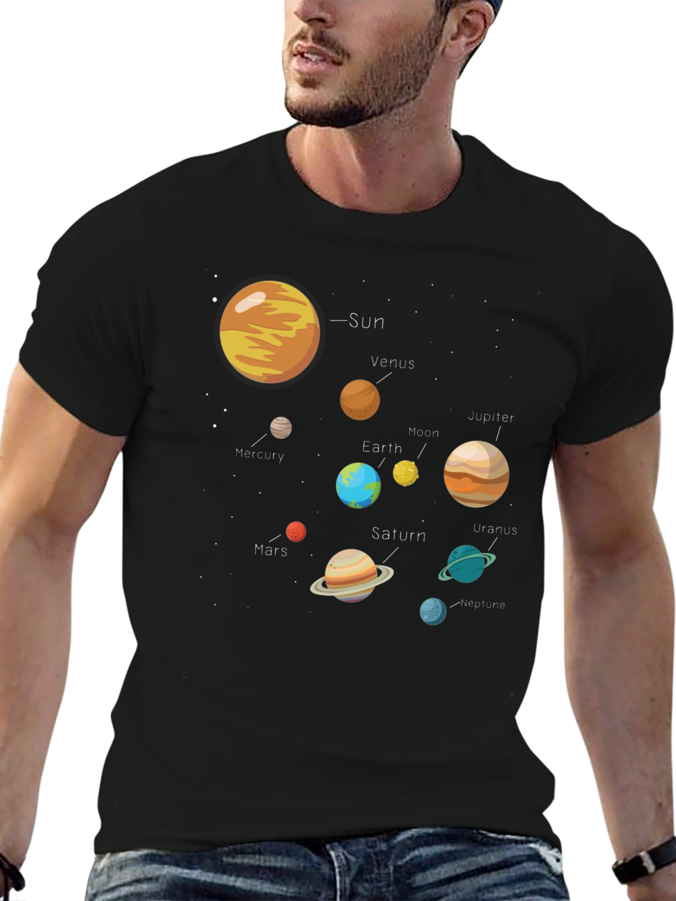 Solar System Graphic Tee - Universe Print