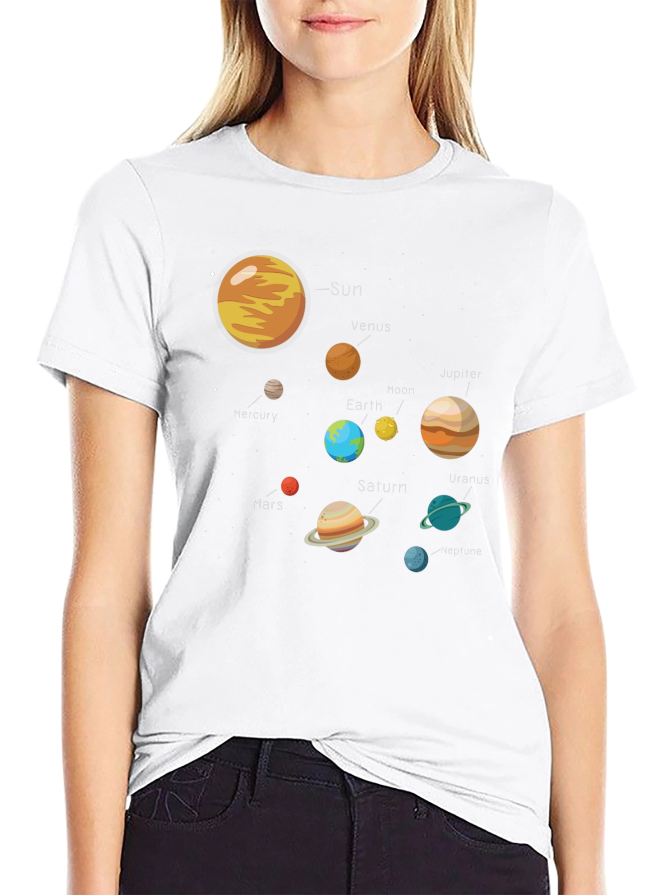 Solar System Graphic Tee - Universe Print