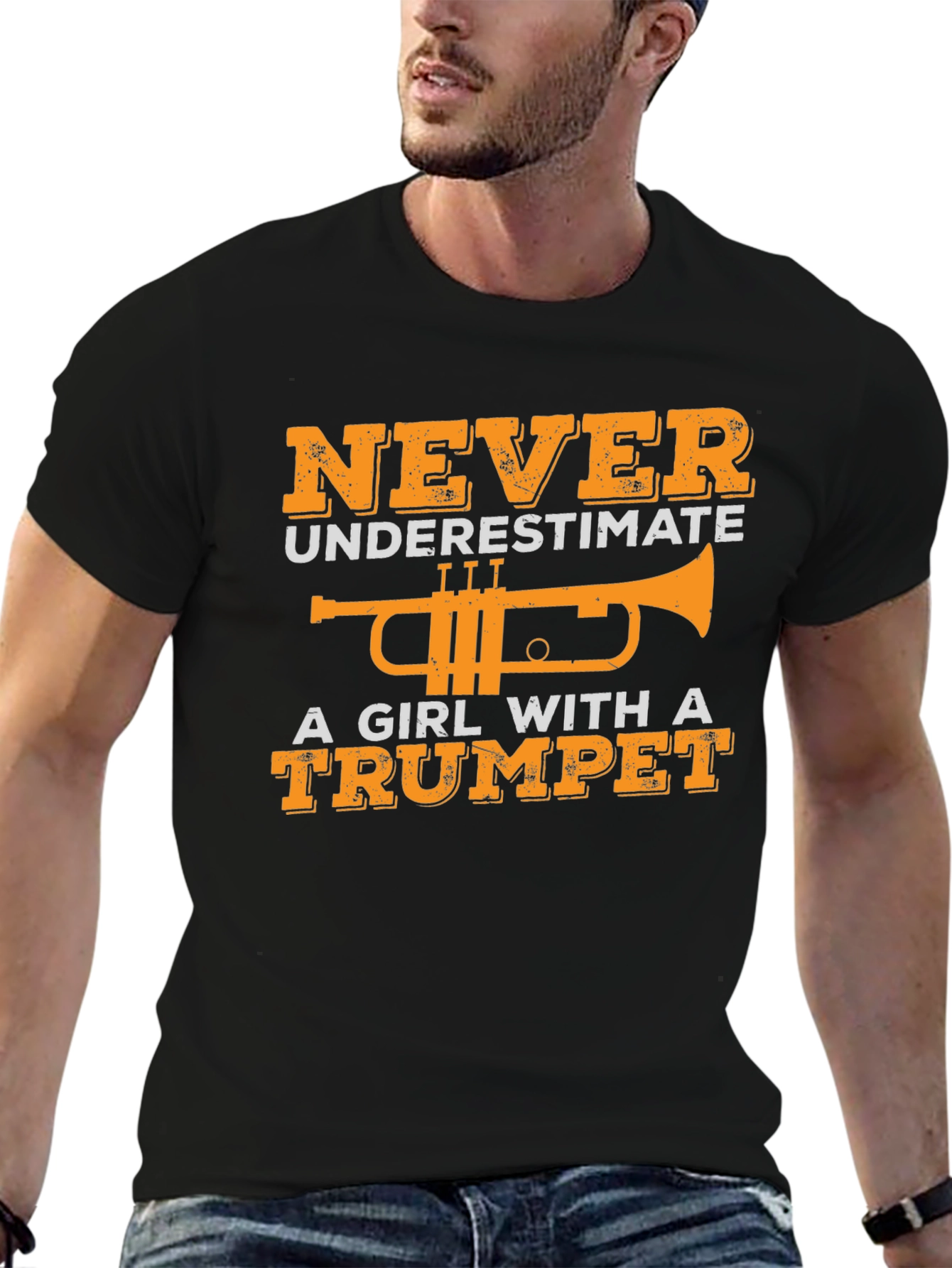 Girl with Trumpet Graphic T-Shirt