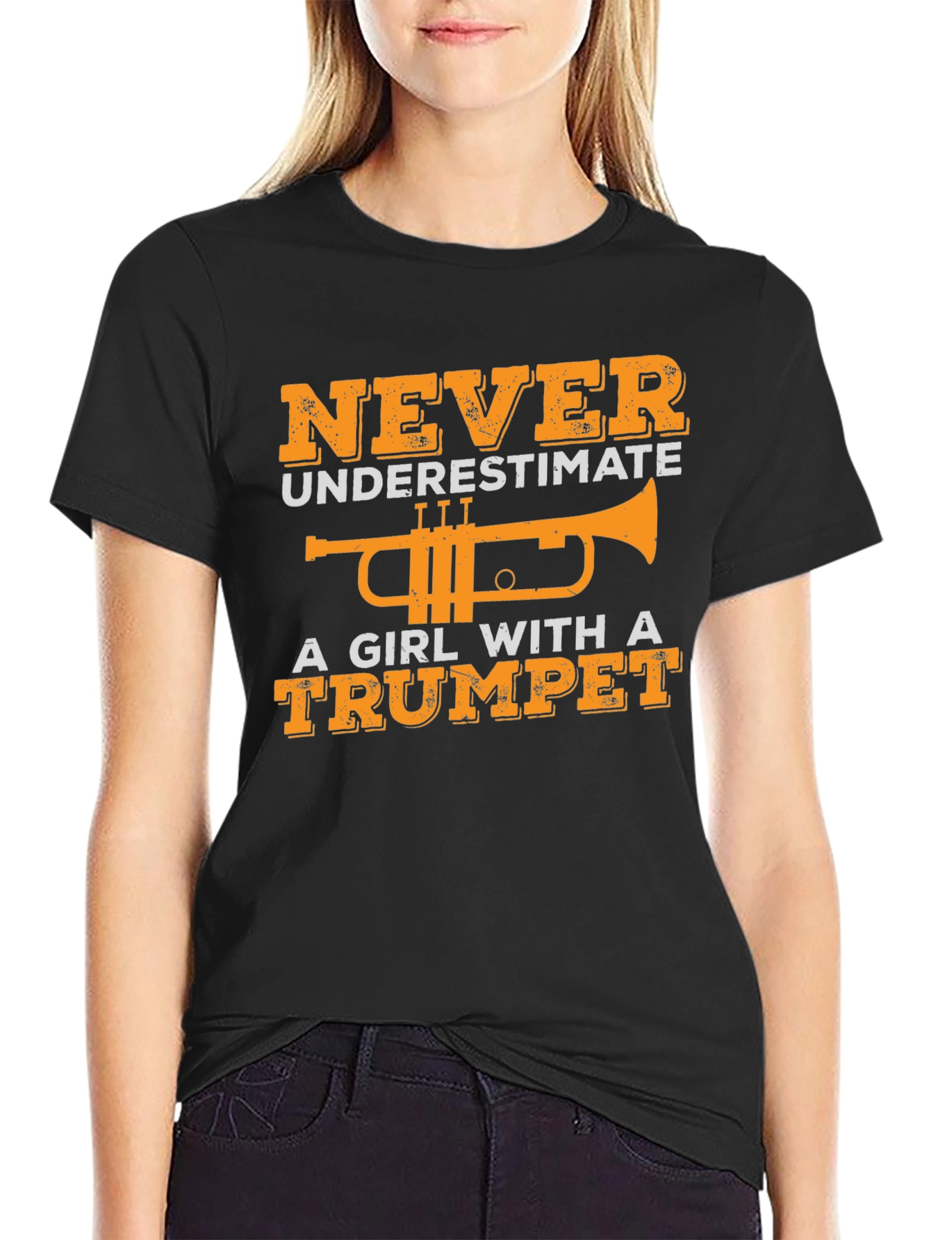 Girl with Trumpet Graphic T-Shirt
