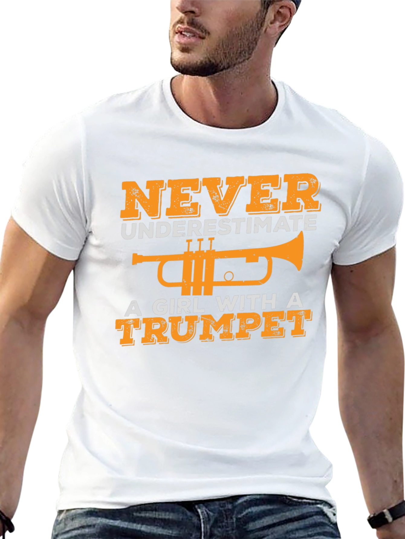 Girl with Trumpet Graphic T-Shirt