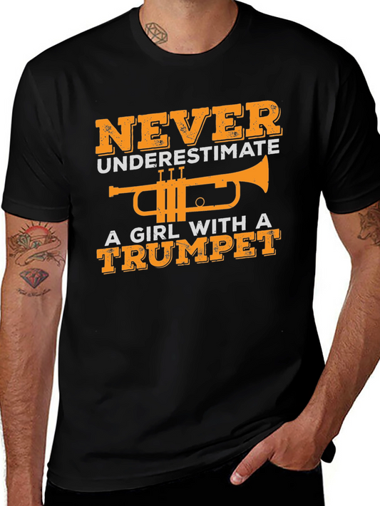 Girl with Trumpet Graphic T-Shirt