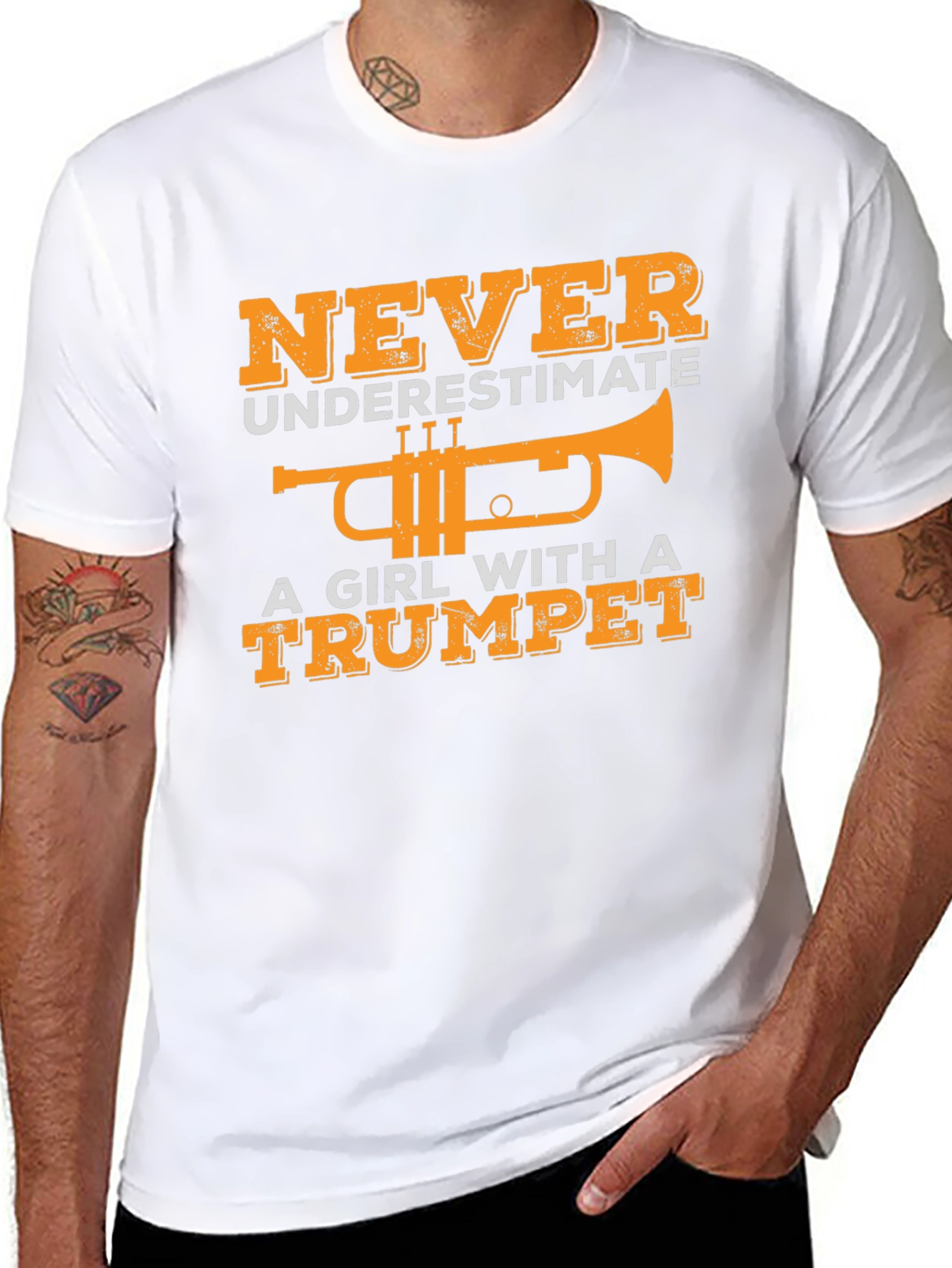 Girl with Trumpet Graphic T-Shirt