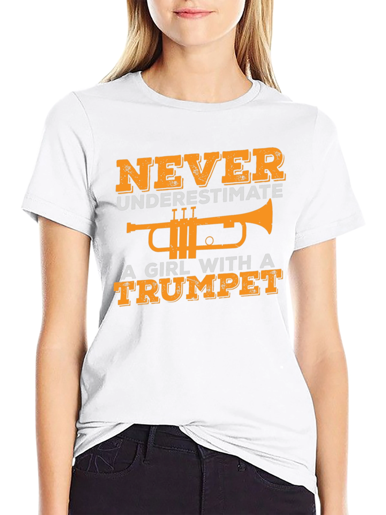 Girl with Trumpet Graphic T-Shirt