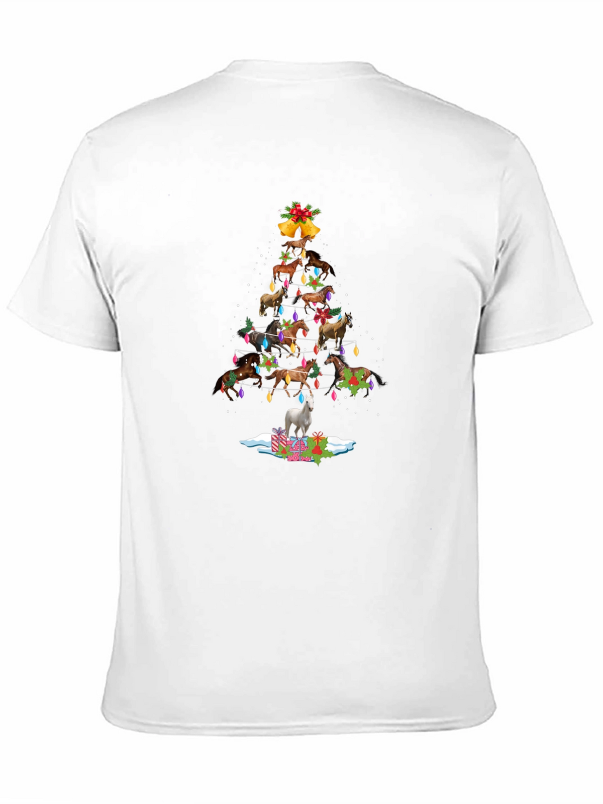 Horse Christmas Tree T-Shirt - Festive Holiday Apparel