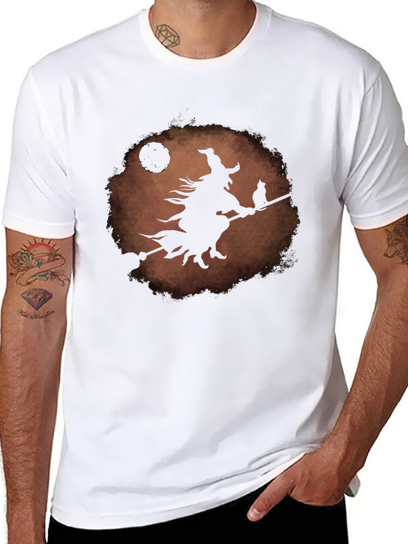 Witch & Cat Halloween T-Shirt