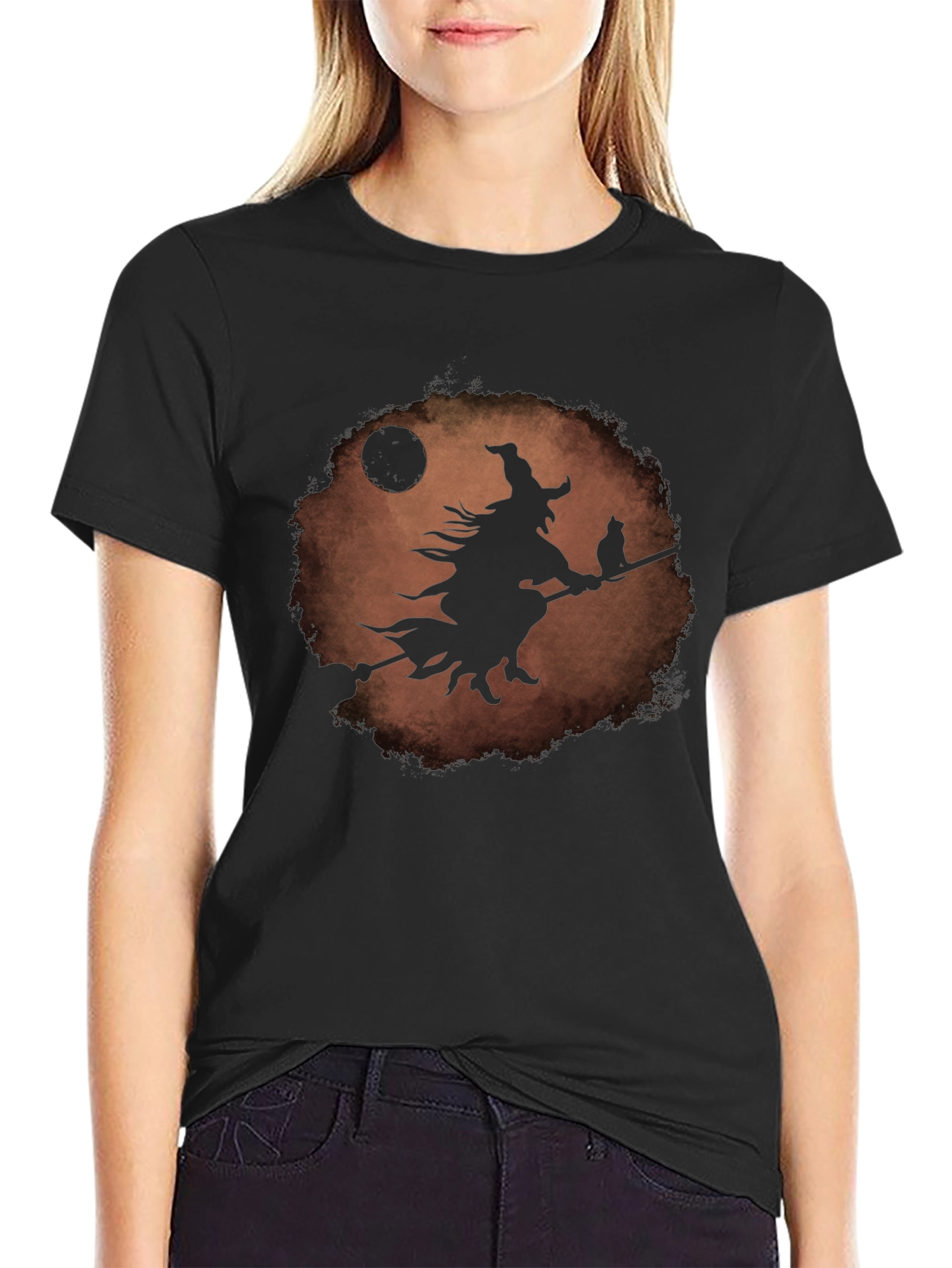 Witch & Cat Halloween T-Shirt