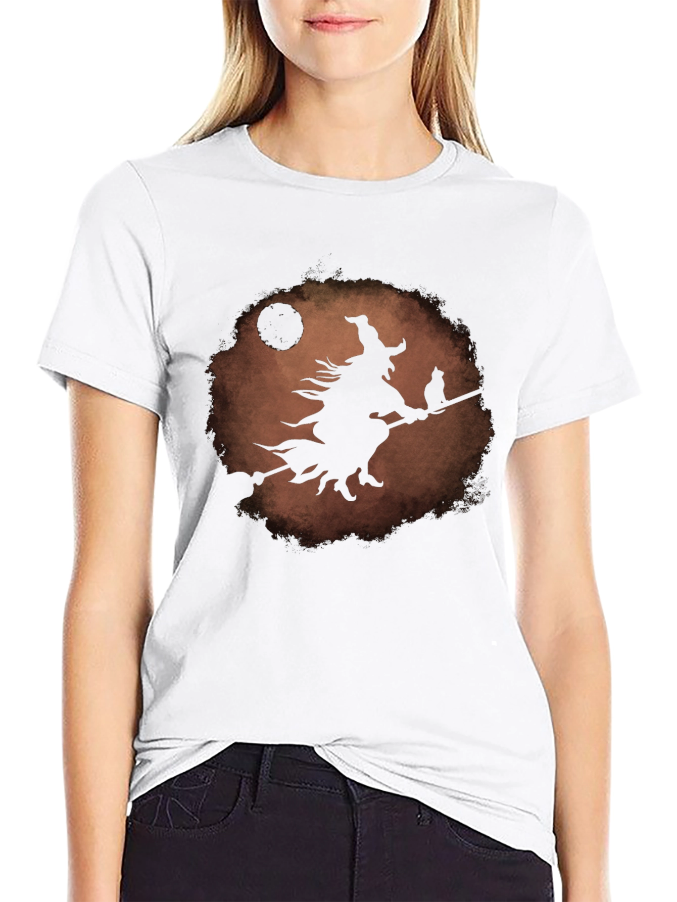 Witch & Cat Halloween T-Shirt