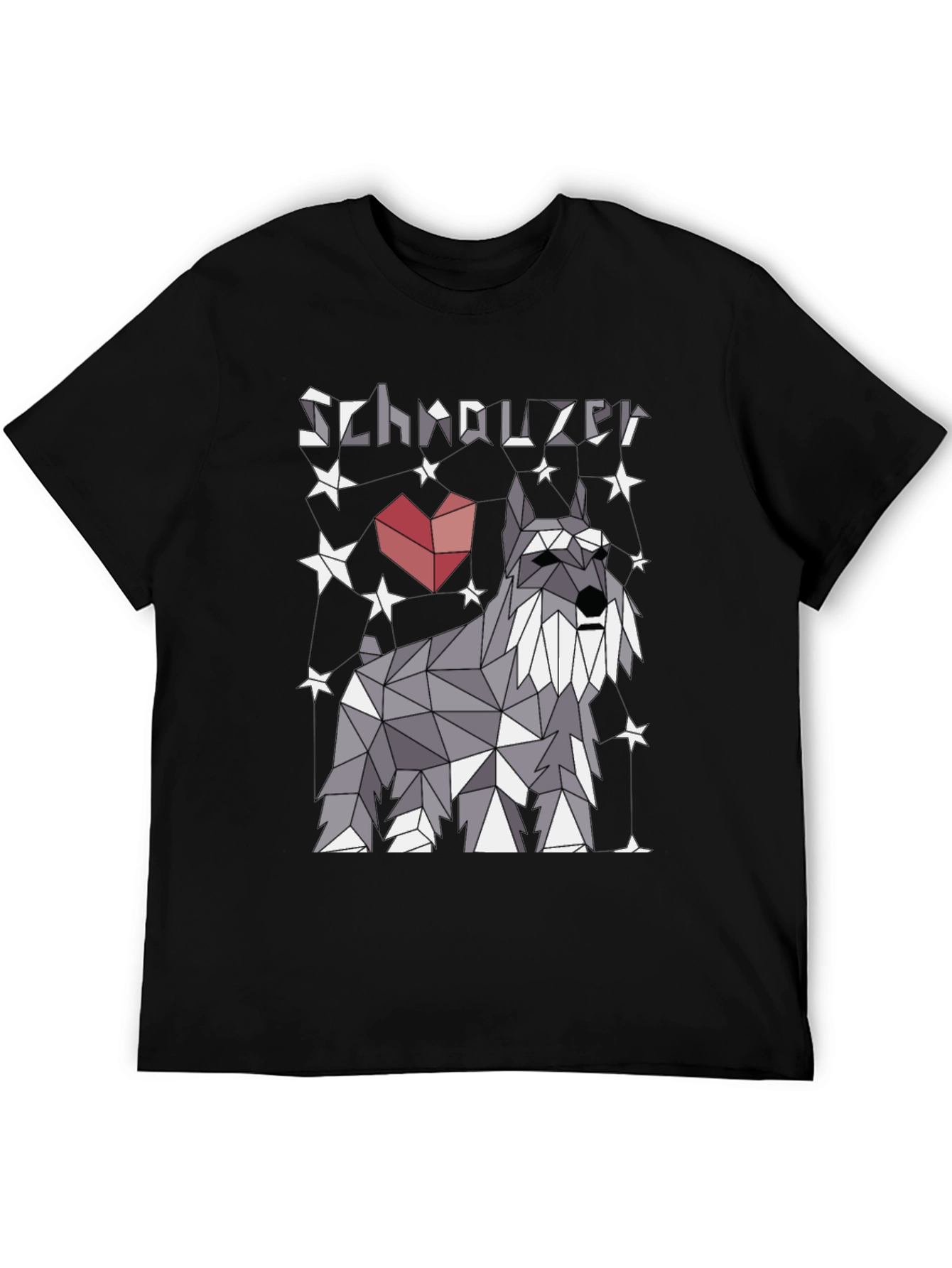 Geometric Schnauzer Dog T-Shirt - Stylish Pet Lover Tee