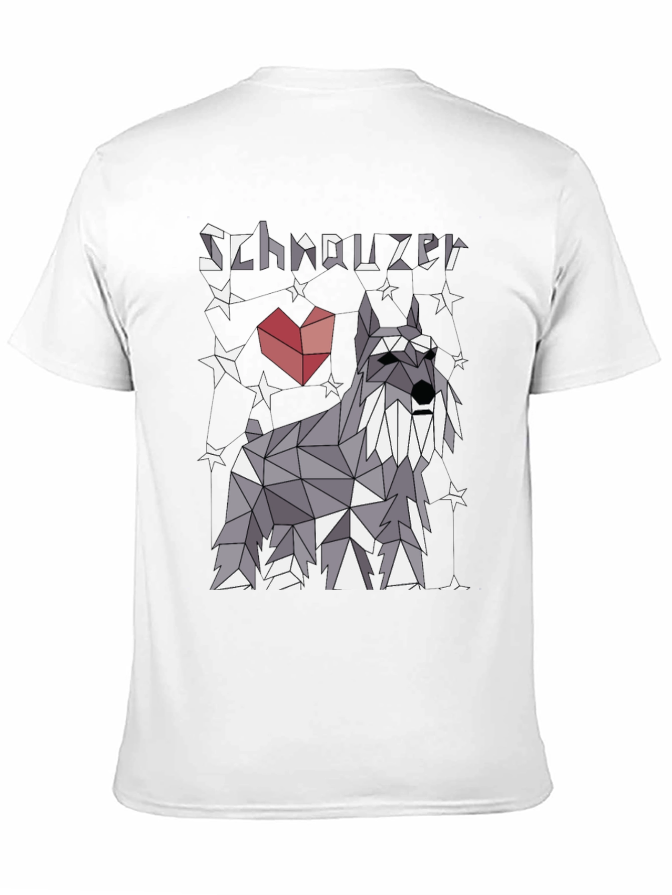 Geometric Schnauzer Dog T-Shirt - Stylish Pet Lover Tee