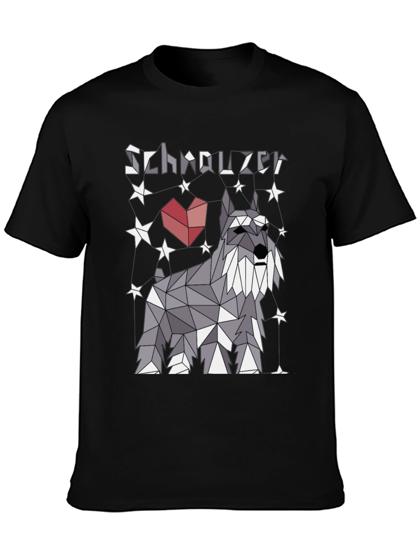 Geometric Schnauzer Dog T-Shirt - Stylish Pet Lover Tee