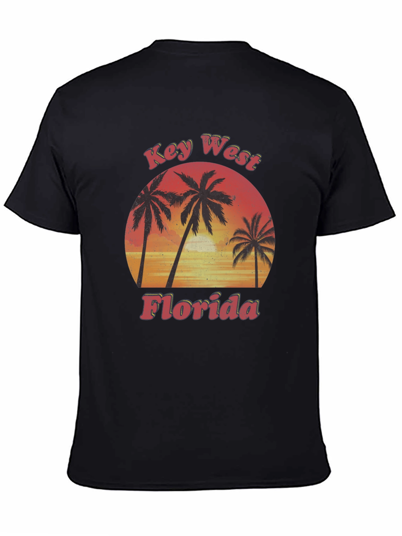 Key West Florida Palm Tree Sunset Graphic T-Shirt
