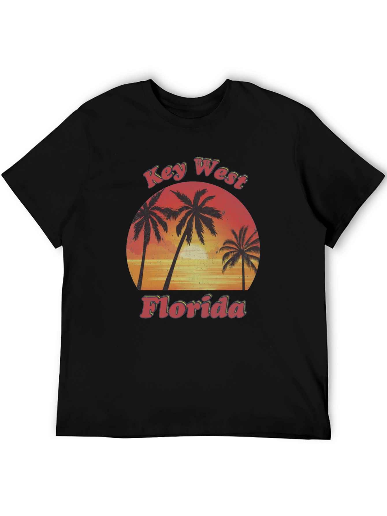 Key West Florida Palm Tree Sunset Graphic T-Shirt