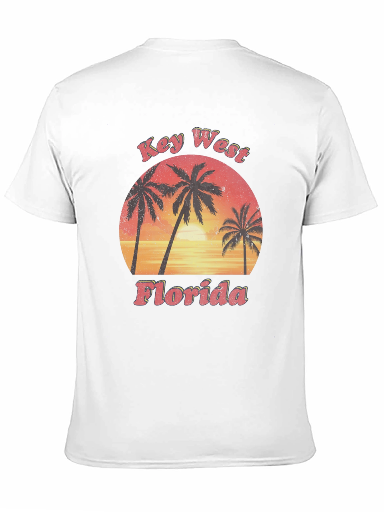Key West Florida Palm Tree Sunset Graphic T-Shirt