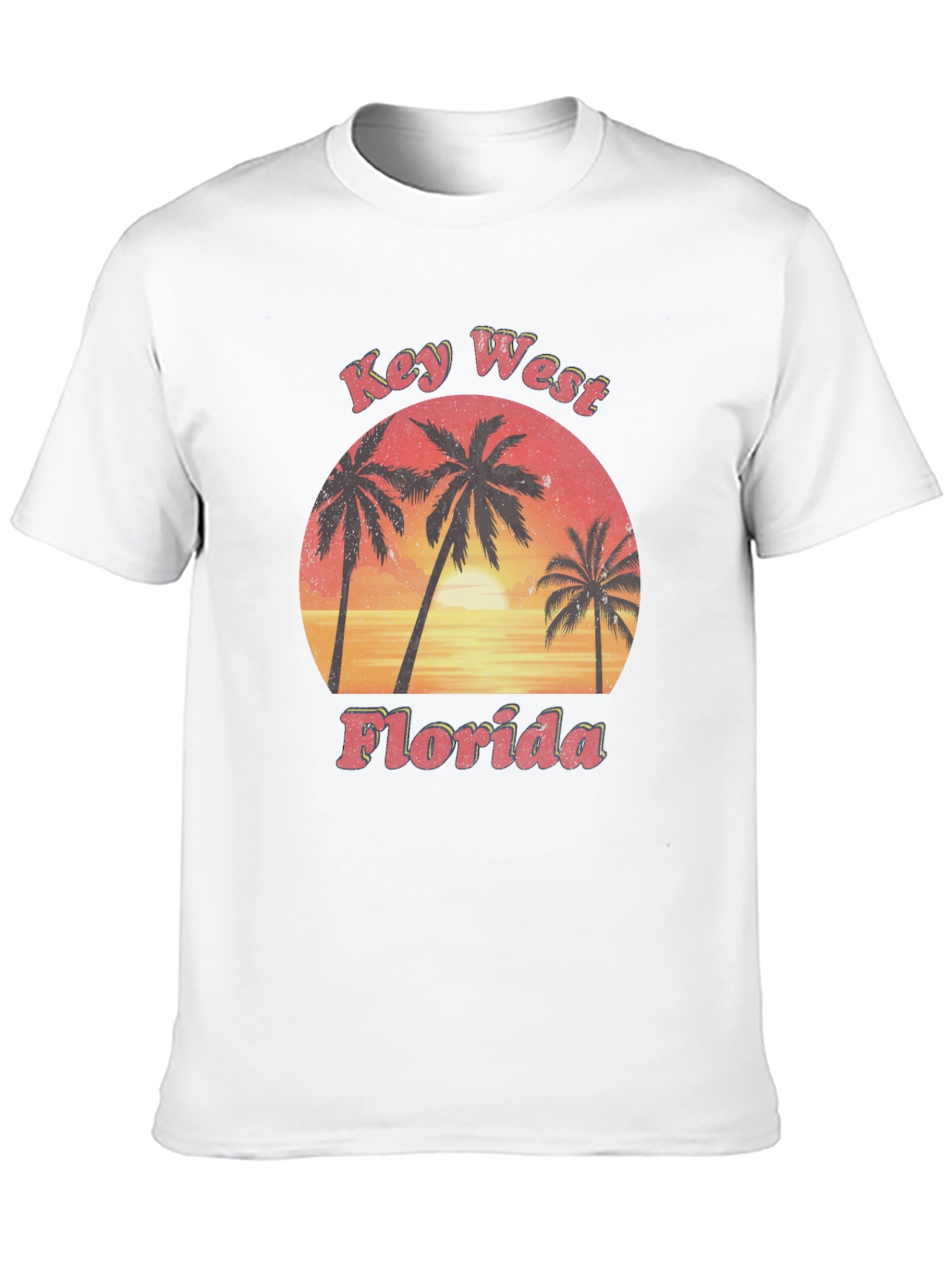 Key West Florida Palm Tree Sunset Graphic T-Shirt