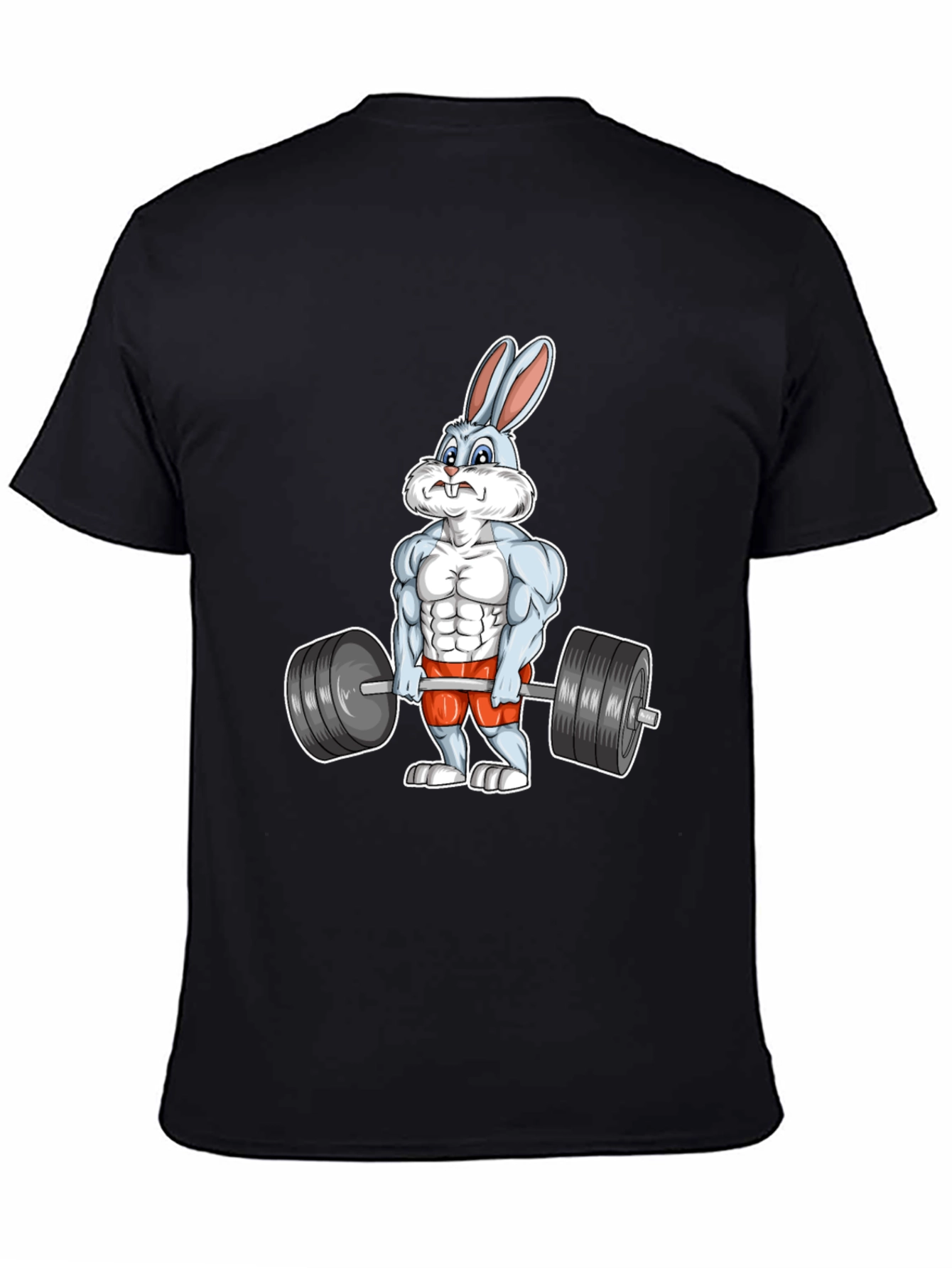 Workout Bunny Graphic T-Shirt - Black