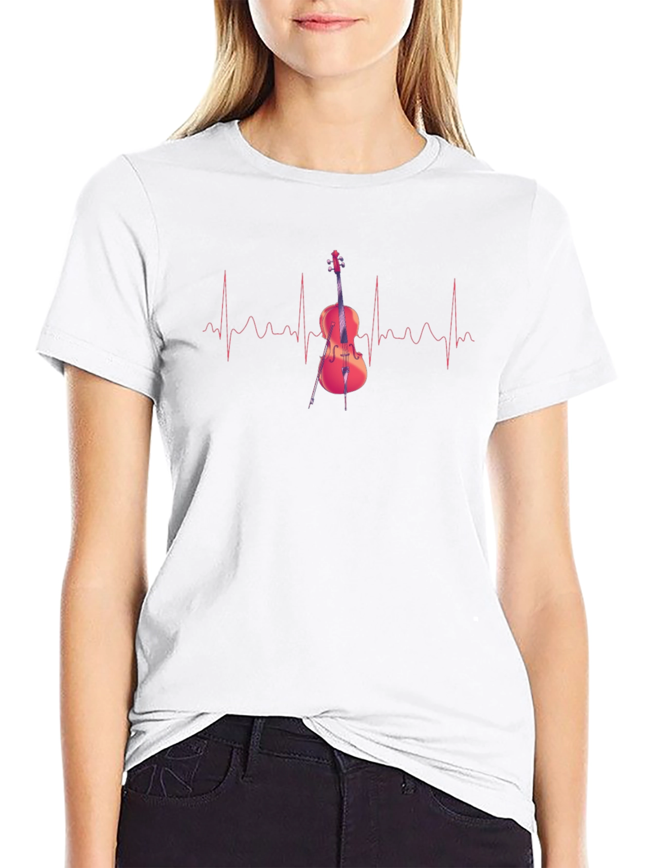 Cello Heartbeat T-Shirt - Music Lover Tee