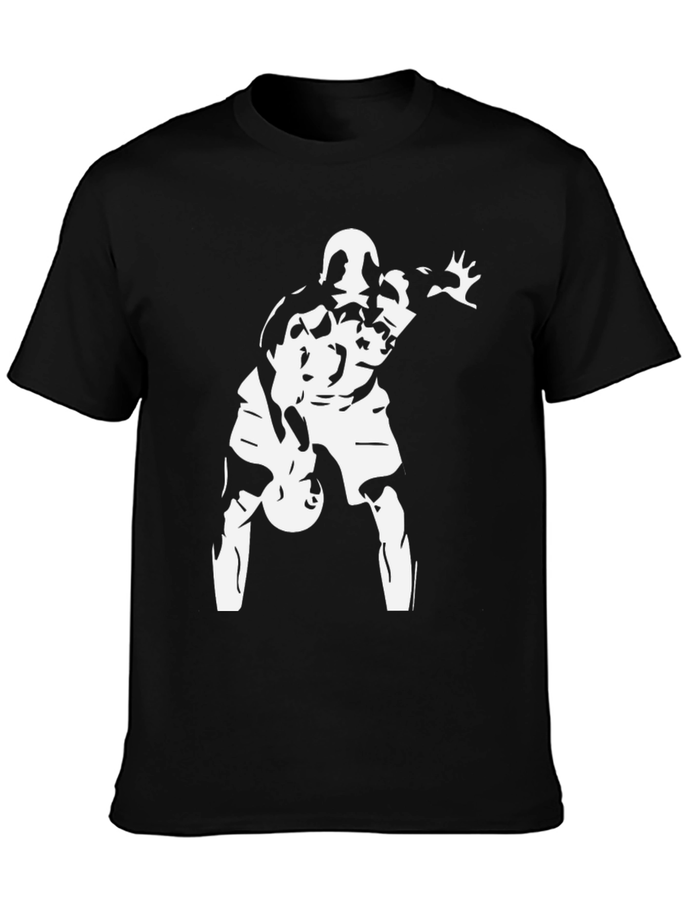 Basketball Player Graphic T-Shirt - Black Cotton Tee