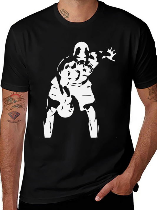 Basketball Player Graphic T-Shirt - Black Cotton Tee