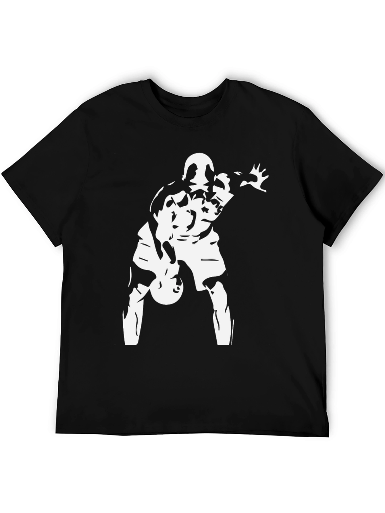 Basketball Player Graphic T-Shirt - Black Cotton Tee