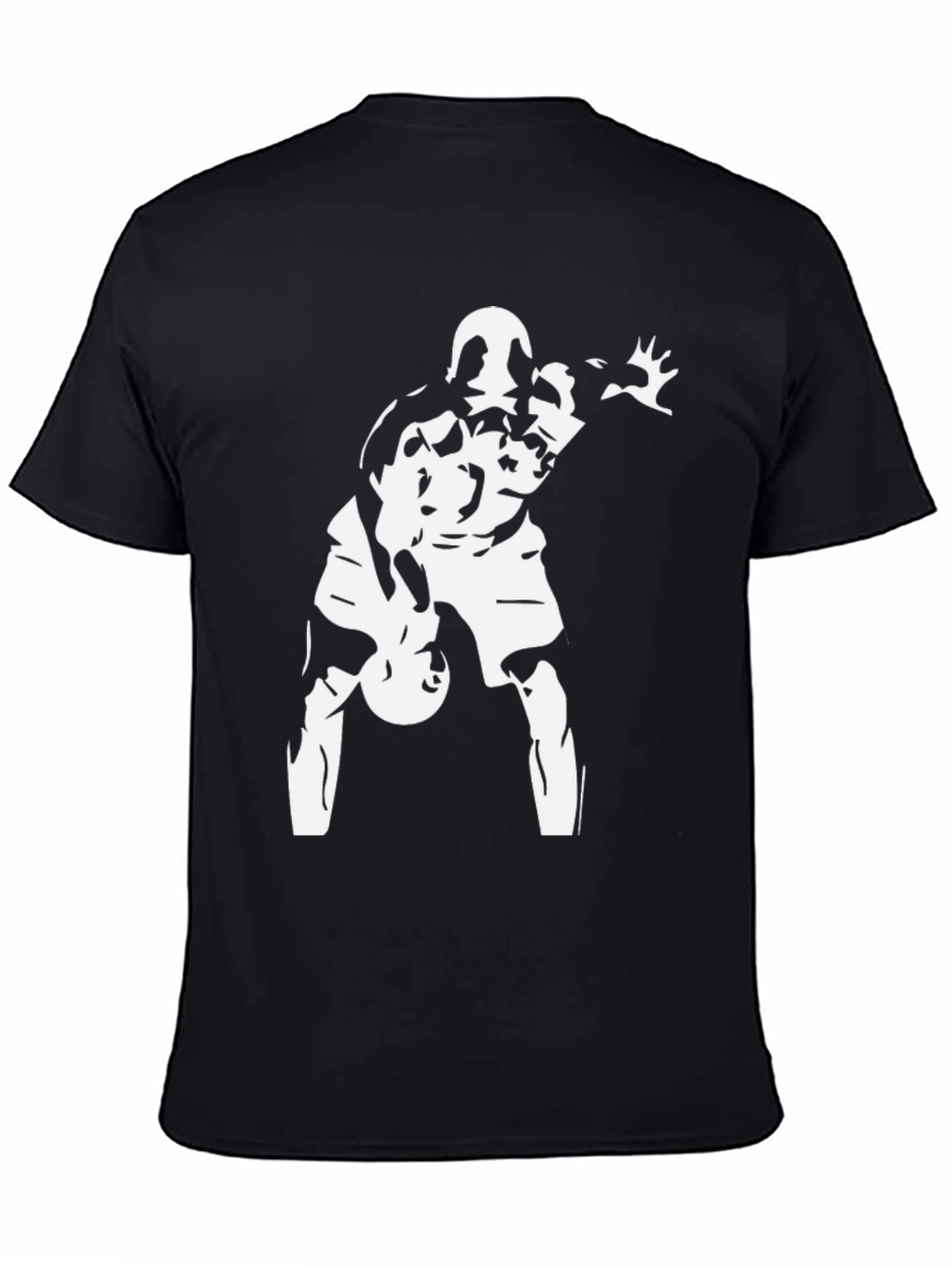 Basketball Player Graphic T-Shirt - Black Cotton Tee