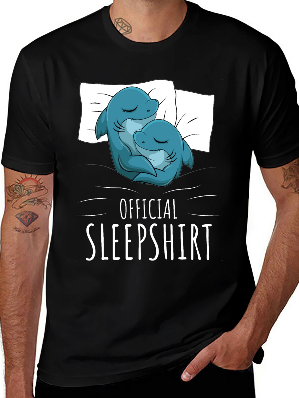 Official Sleepshirt - Cute Shark Couple T-Shirt