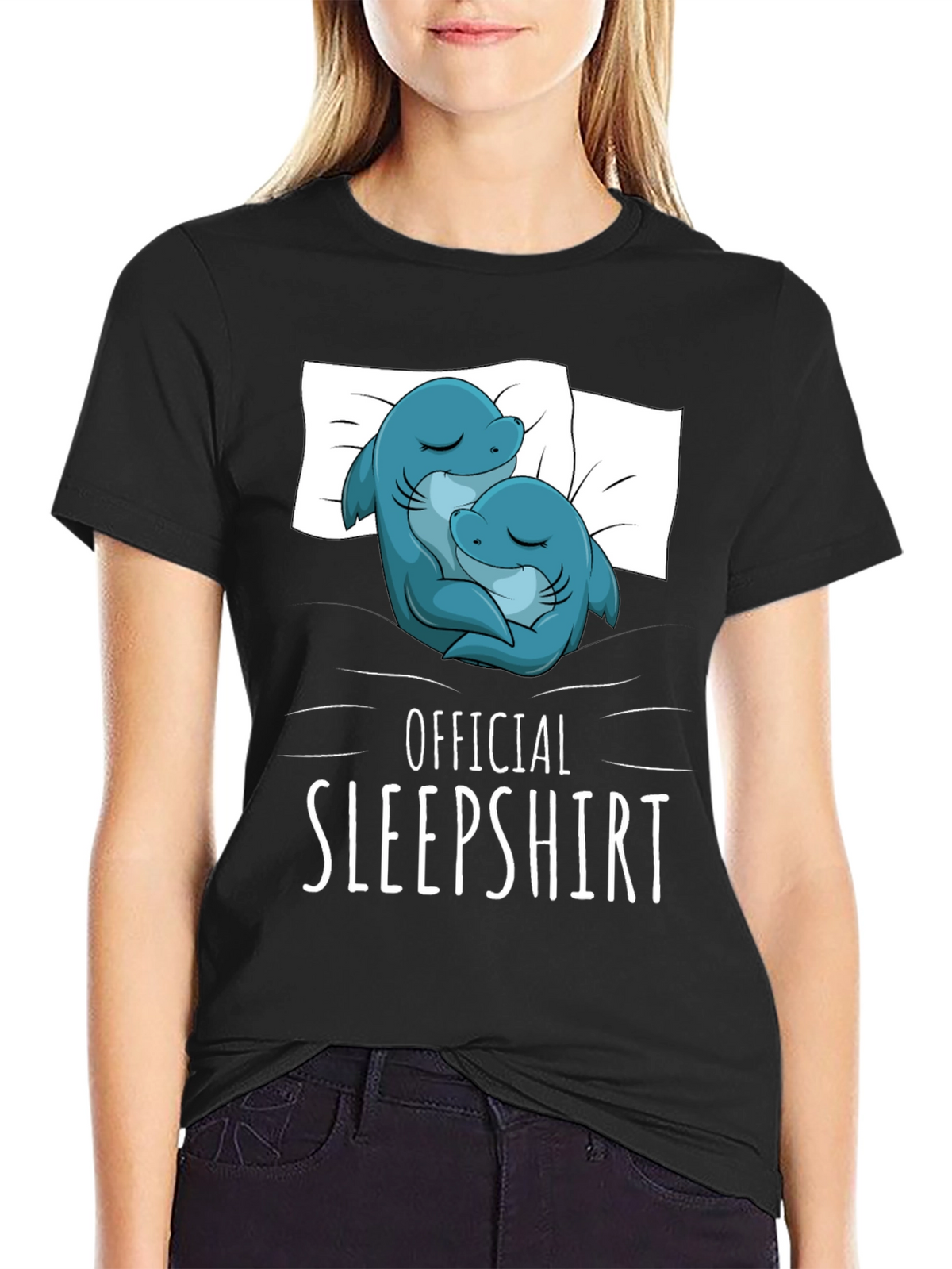 Official Sleepshirt - Cute Shark Couple T-Shirt