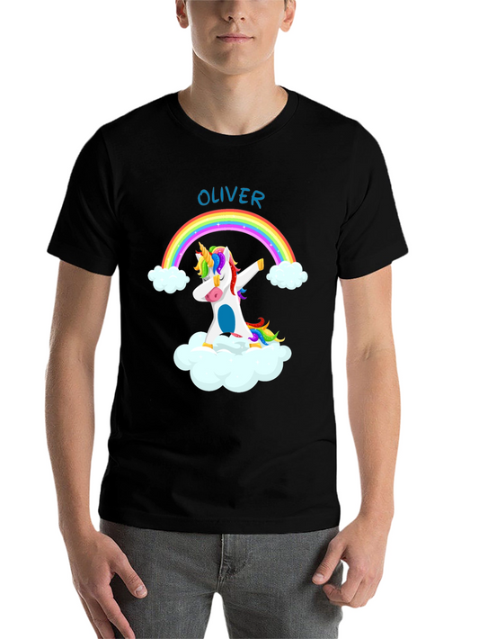 Personalized Unicorn Rainbow Dab T-Shirt - Oliver