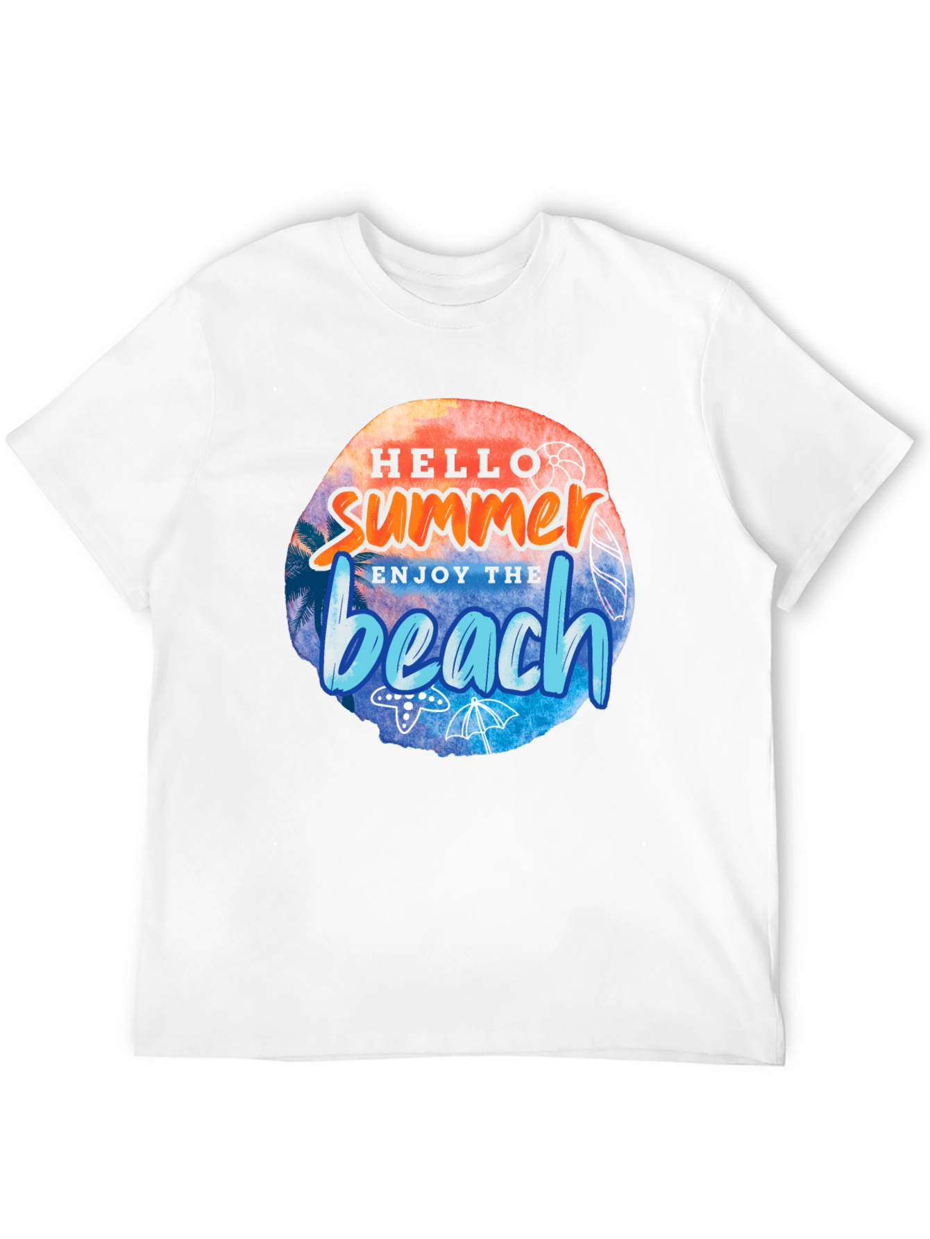 Hello Summer Beach Graphic Tee - Relaxed Fit